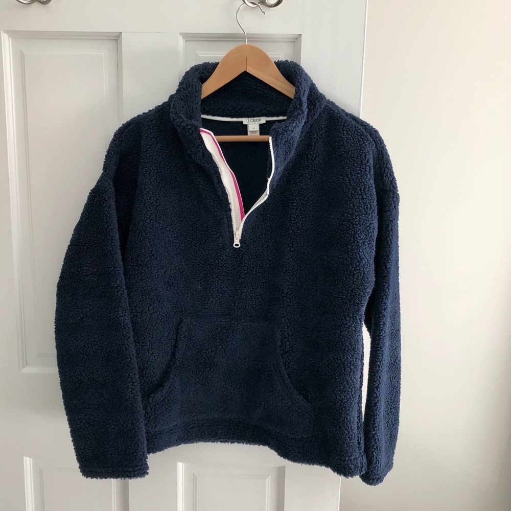 J. Crew Sherpa Quarter Zip Pullover